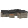 Image de vidaXL Ensemble de salon de jardin 10 pièces avec coussins Gris Poly Rattan