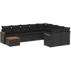 Image de vidaXL Ensemble de 10 canapés de jardin avec coussins noir poly rotin