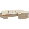 Image de vidaXL Ensemble de salon de jardin 10 pièces avec coussins Beige Poly Rattan