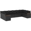Image de vidaXL Ensemble de 10 canapés de jardin avec coussins noir poly rotin