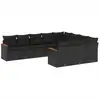 Image de vidaXL Ensemble de 10 canapés de jardin avec coussins noir poly rotin