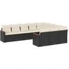 Image de vidaXL Ensemble de 10 canapés de jardin avec coussins noir poly rotin