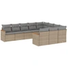 Image de vidaXL Ensemble de salon de jardin 10 pièces avec coussins Beige Poly Rattan