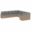 Image de vidaXL Ensemble de salon de jardin 10 pièces avec coussins Beige Poly Rattan