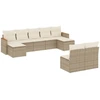 Image de vidaXL Ensemble de salon de jardin 9 pièces avec coussins beige Poly rotin