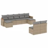 Image de vidaXL Ensemble de salon de jardin 9 pièces avec coussins beige Poly rotin
