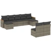 Image de vidaXL Ensemble de salon de jardin 9 pièces avec coussins Gris Poly rotin