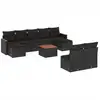 Image de vidaXL Ensemble de 10 canapés de jardin avec coussins noir poly rotin