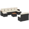 Image de vidaXL Ensemble de 10 canapés de jardin avec coussins noir poly rotin