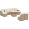 Image de vidaXL Ensemble de salon de jardin 10 pièces avec coussins Beige Poly Rattan