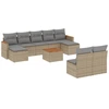Image de vidaXL Ensemble de salon de jardin 10 pièces avec coussins Beige Poly Rattan