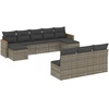 Image de vidaXL Ensemble de salon de jardin 10 pièces avec coussins Gris Poly Rattan