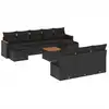Image de vidaXL Ensemble de salon de jardin 11 pièces avec coussins noir poly rotin
