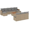 Image de vidaXL Ensemble de salon de jardin 11 pièces avec coussins Beige Poly Rattan