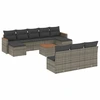Image de vidaXL Ensemble de salon de jardin 11 pièces avec coussins Gris Poly rotin