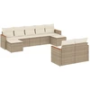 Image de vidaXL Ensemble de salon de jardin 9 pièces avec coussins beige Poly rotin