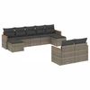Image de vidaXL Ensemble de salon de jardin 9 pièces avec coussins Gris Poly rotin