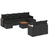 Image de vidaXL Ensemble de 10 canapés de jardin avec coussins noir poly rotin