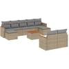 Image de vidaXL Ensemble de salon de jardin 10 pièces avec coussins Beige Poly Rattan