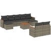 Image de vidaXL Ensemble de salon de jardin 10 pièces avec coussins Gris Poly Rattan