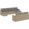Image de vidaXL Ensemble de salon de jardin 10 pièces avec coussins Beige Poly Rattan