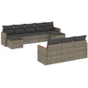 Image de vidaXL Ensemble de salon de jardin 10 pièces avec coussins Gris Poly Rattan