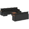 Image de vidaXL Ensemble de salon de jardin 11 pièces avec coussins noir poly rotin