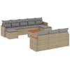 Image de vidaXL Ensemble de salon de jardin 11 pièces avec coussins Beige Poly Rattan