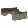 Image de vidaXL Ensemble de salon de jardin 11 pièces avec coussins Gris Poly rotin