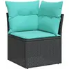 Image de vidaXL Ensemble de 11 canapés de jardin avec coussins, polyrattan noir