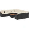 Image de vidaXL Ensemble de 12 canapés de jardin avec coussins noir poly rotin
