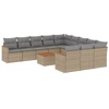 Image de vidaXL Ensemble de 12 canapés de jardin avec coussins Beige Poly Rattan