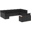 Image de vidaXL Ensemble de 12 canapés de jardin avec coussins noir poly rotin