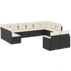 Image de vidaXL Ensemble de 12 canapés de jardin avec coussins noir poly rotin