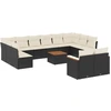 Image de vidaXL Ensemble de 13 canapés de jardin avec coussins noir poly rotin