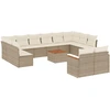 Image de vidaXL Ensemble de 13 canapés de jardin avec coussins Beige Poly Rattan