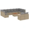 Image de vidaXL Ensemble de 13 canapés de jardin avec coussins Beige Poly Rattan