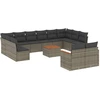 Image de vidaXL Ensemble de 13 canapés de jardin avec coussins Gris Poly Rattan