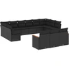 Image de vidaXL Ensemble de 13 canapés de jardin avec coussins noir poly rotin