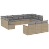 Image de vidaXL Ensemble de 13 canapés de jardin avec coussins Beige Poly Rattan