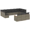 Image de vidaXL Ensemble de 13 canapés de jardin avec coussins Gris Poly Rattan