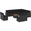 Image de vidaXL Ensemble de 13 canapés de jardin avec coussins noir poly rotin