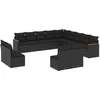 Image de vidaXL Ensemble de 13 canapés de jardin avec coussins noir poly rotin
