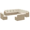 Image de vidaXL Ensemble de 13 canapés de jardin avec coussins Beige Poly Rattan