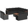 Image de vidaXL Ensemble de 12 canapés de jardin avec coussins noir poly rotin