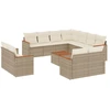 Image de vidaXL Ensemble de 12 canapés de jardin avec coussins Beige Poly Rattan