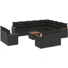 Image de vidaXL Ensemble de 13 canapés de jardin avec coussins noir poly rotin