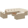 Image de vidaXL Ensemble de 13 canapés de jardin avec coussins Beige Poly Rattan