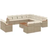 Image de vidaXL Ensemble de salon de jardin 14 pièces avec coussins Beige Poly Rattan