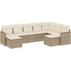 Image de vidaXL Ensemble de salon de jardin 9 pièces avec coussins beige Poly rotin